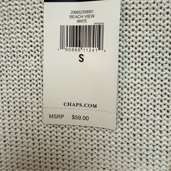 Chaps Women's beach view White Cardigan Sweater size small NWT - Picture 6 of 6